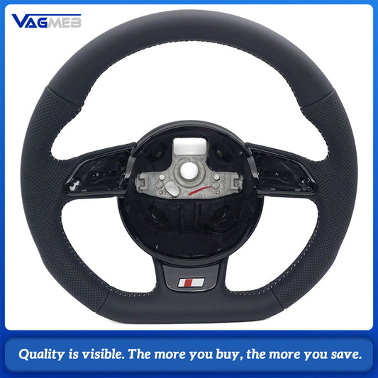 Leather material sports style steering wheel For Audi A4B8 steering wheel accessories, car accessories