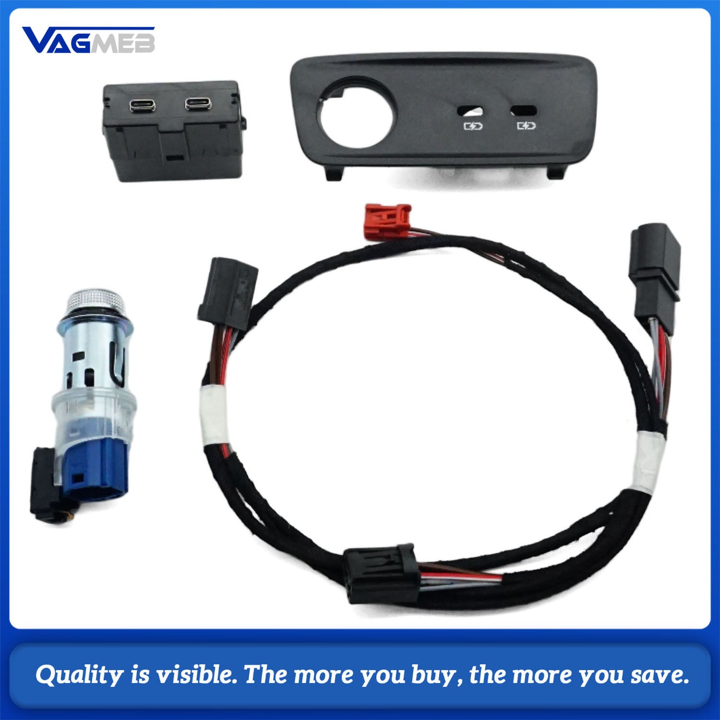 For Audi Q3 2019 Upgrade the rear charging interface USB Type-C interface