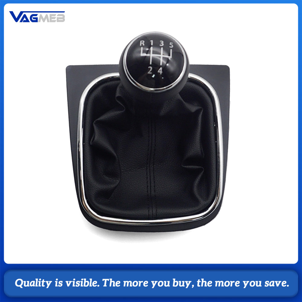 Gear Shift Knob with Leather Boot Collar Case For VW Golf MK5 Golf MK6 Car Accessorie