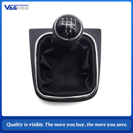 Gear Shift Knob with Leather Boot Collar Case For VW Golf MK5 Golf MK6 Car Accessorie