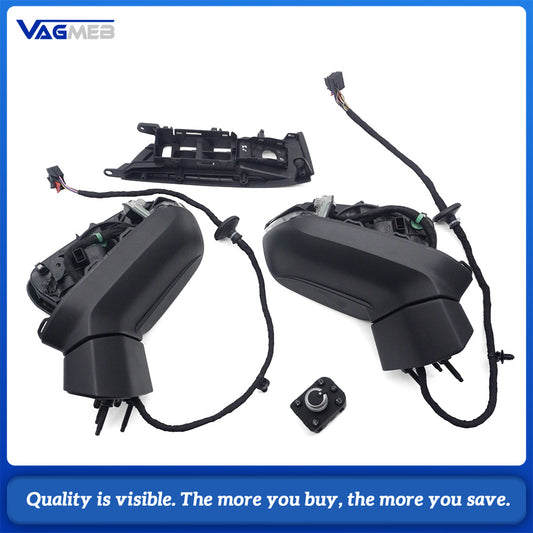 Power Folding Side Mirror Half Assembly Kit with Control Switch For 2021 Audi Q2