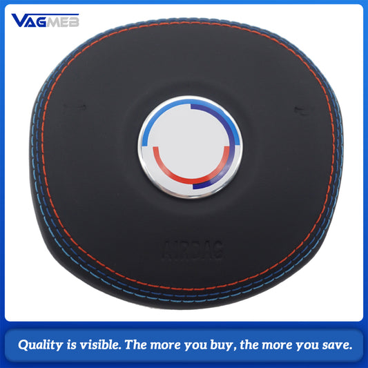 Steering wheel airbag cover multifunction steering wheel For BMW G80 Leather Airbag Cover With 50th Anniversary Badge Tri Color Stitch