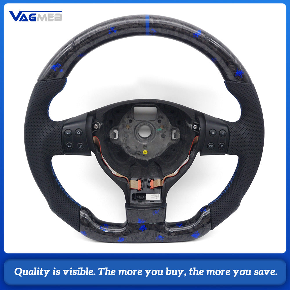 For VW  Golf MK5 Real Carbon Fiber Steering Wheel With Leather