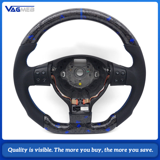 For VW  Golf MK5 Real Carbon Fiber Steering Wheel With Leather