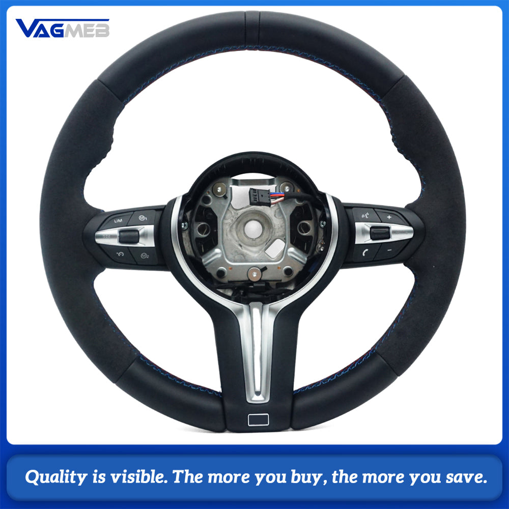 M Volante Lekrad Steering Wheel for BMW Half Alcantara F10 F11 F20 F21 F22 F25 F30 F31 F32 F33 F34 F36 F01 F06 F07 F12 F13 M3 M5