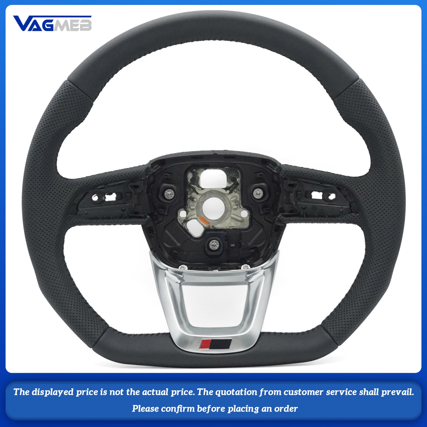 Perforated leather steering wheel for Audi Q5 FY Q7 4M Q8 S RS LOGO multifunctional steering wheel