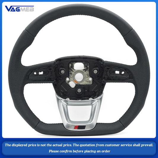 Perforated leather steering wheel for Audi Q5 FY Q7 4M Q8 S RS LOGO multifunctional steering wheel