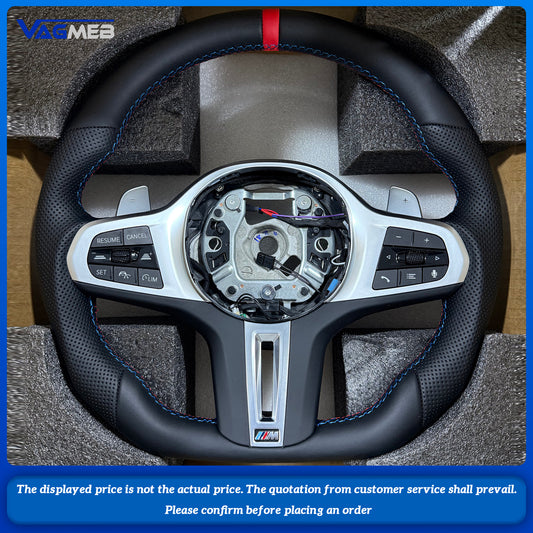 Steering Wheel Fit BMW X3 X4 X5 X7 M5 M8 G30 G38 G12 G15 G20 Perforated Leather Car Steering Wheel Accessories