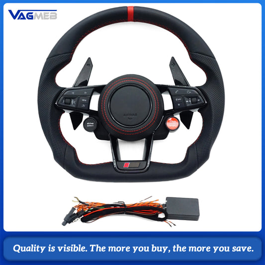 With Heating For Audi A3 A4B8 A5 A6C8 A7 Q3 Q5 S4 S5 S7 RS7 AModified R8 Steering Wheel Assembly R8 Disk Steering Wheel
