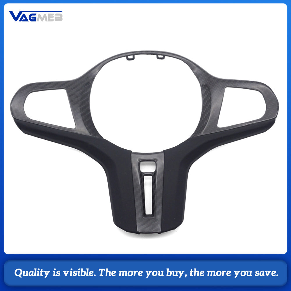Steering Wheel Button Trim Leather‑Carbon Base Low‑Spec Version With Heating Hole For BMW G‑Chassis G20 G28 G30 G38 G01