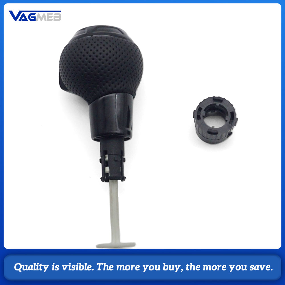 Gloss‑Black Perforated Leather Gear Shift Knob Sport Style Car Interior Modification Shift Ball