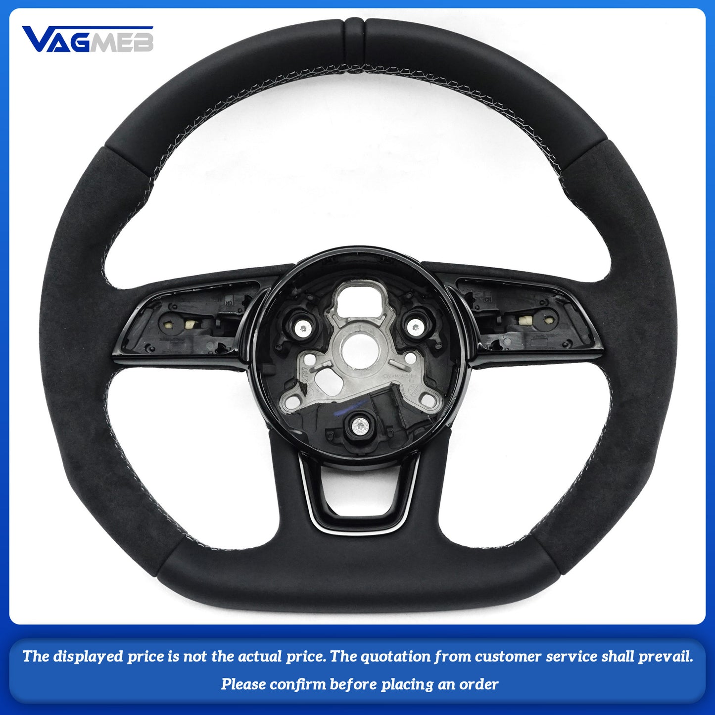 For Audi S RS sline logo A1 A3 8Y A4 B9 A5 B9 S3 S4 S5 RS3 RS4 RS5 Custom steering wheel without buttons and paddles