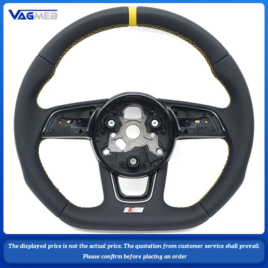 For Audi S LOGO A4B9 half-punched yellow line with yellow centering mark steering wheel