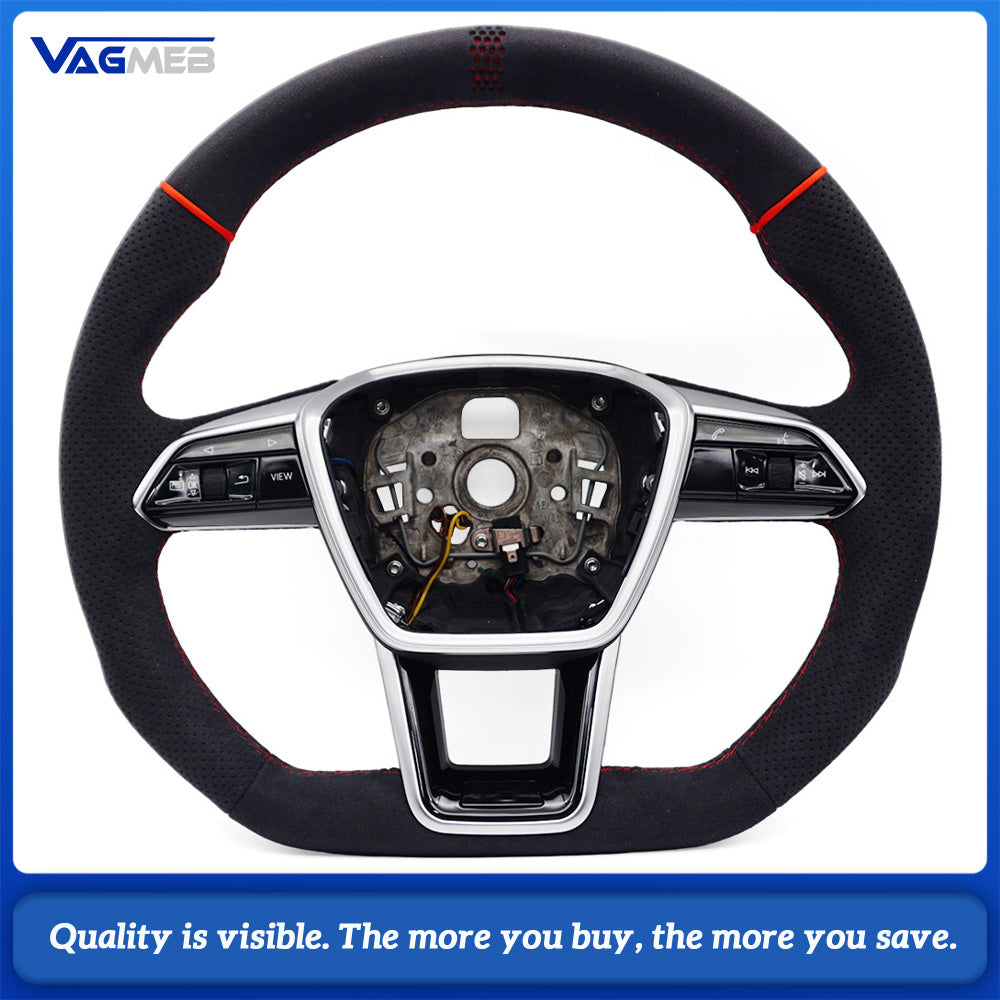 For Audi ABT logo A6 C7 C8 A7 A8 S6 S7 S8 RS6 RS7 RS8 Contain button paddle multi-functions and heating punch steering wheel