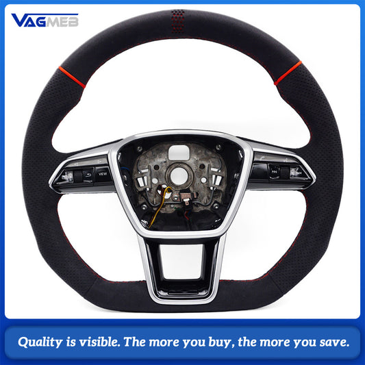 For Audi ABT logo A6 C7 C8 A7 A8 S6 S7 S8 RS6 RS7 RS8 Contain button paddle multi-functions and heating punch steering wheel