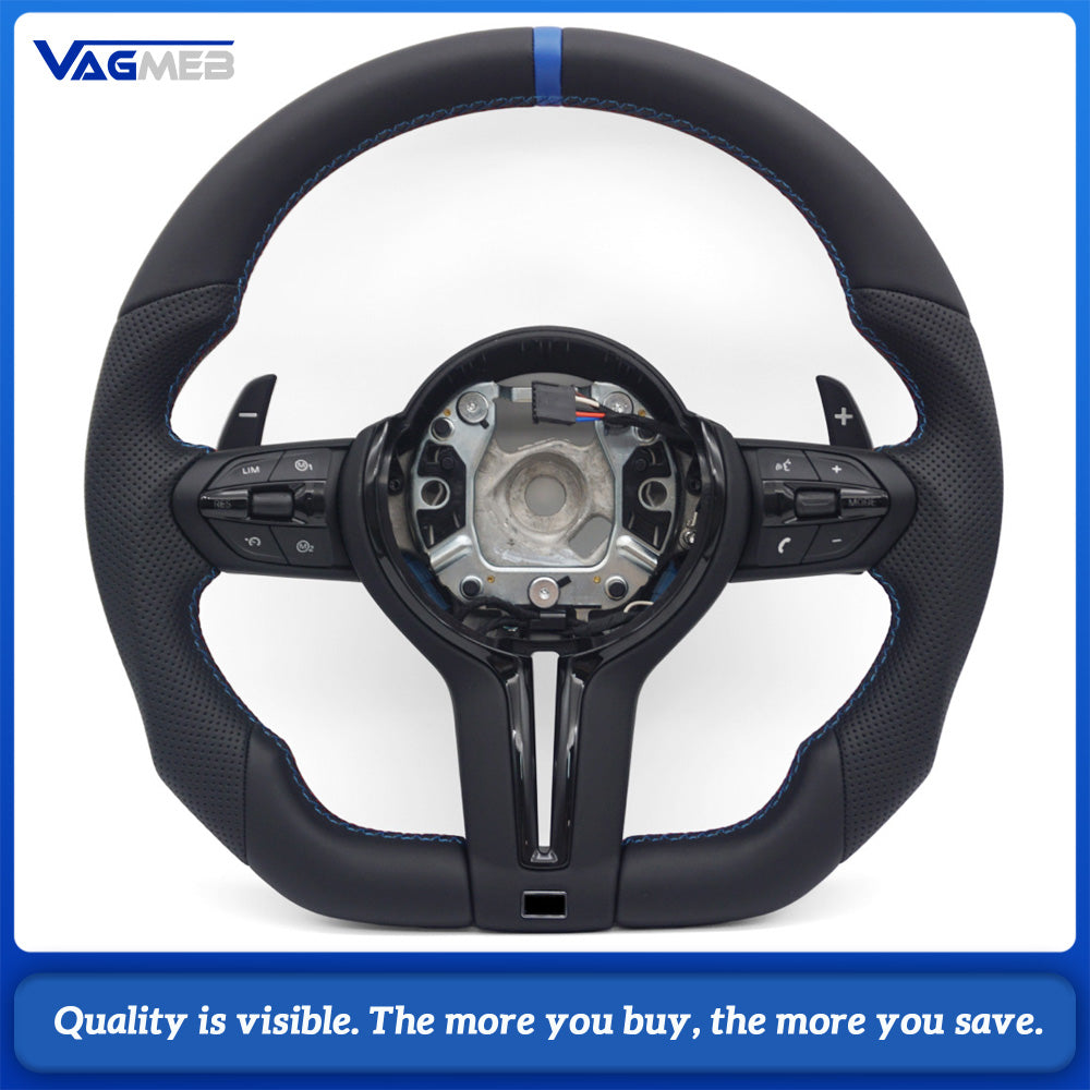 Flat Bottom M Sport Steering Wheel For BMW F01 F06 F10 F11 F12 F20 F21 F22 F25 F26 F30 F31 F32 F33 F34 F36 M3 F80 M4 F82 M5 F90