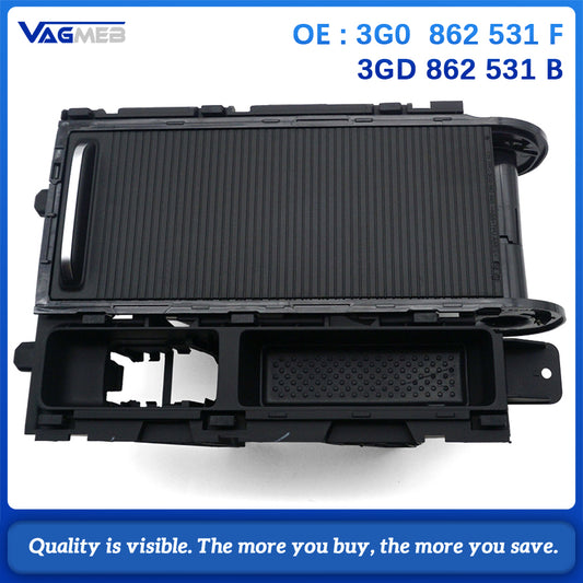 Black Center Console Cup Holder Assembly With Roller Shutter For VW Passat B8 Interior Drink Holder Replacement 3G0  862 531 F  3GD 862 531B