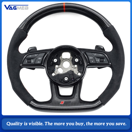 steering wheel for Audi A4 B9 A5 custom carbon fiber stitched steering wheel with paddles and buttons, Car Accessories