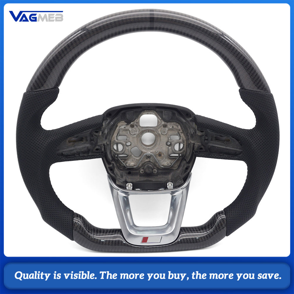 For Audi Q3 F3 Carbon fiber steering wheel with leather perforations