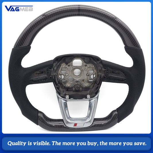 For Audi Q3 F3 Carbon fiber steering wheel with leather perforations