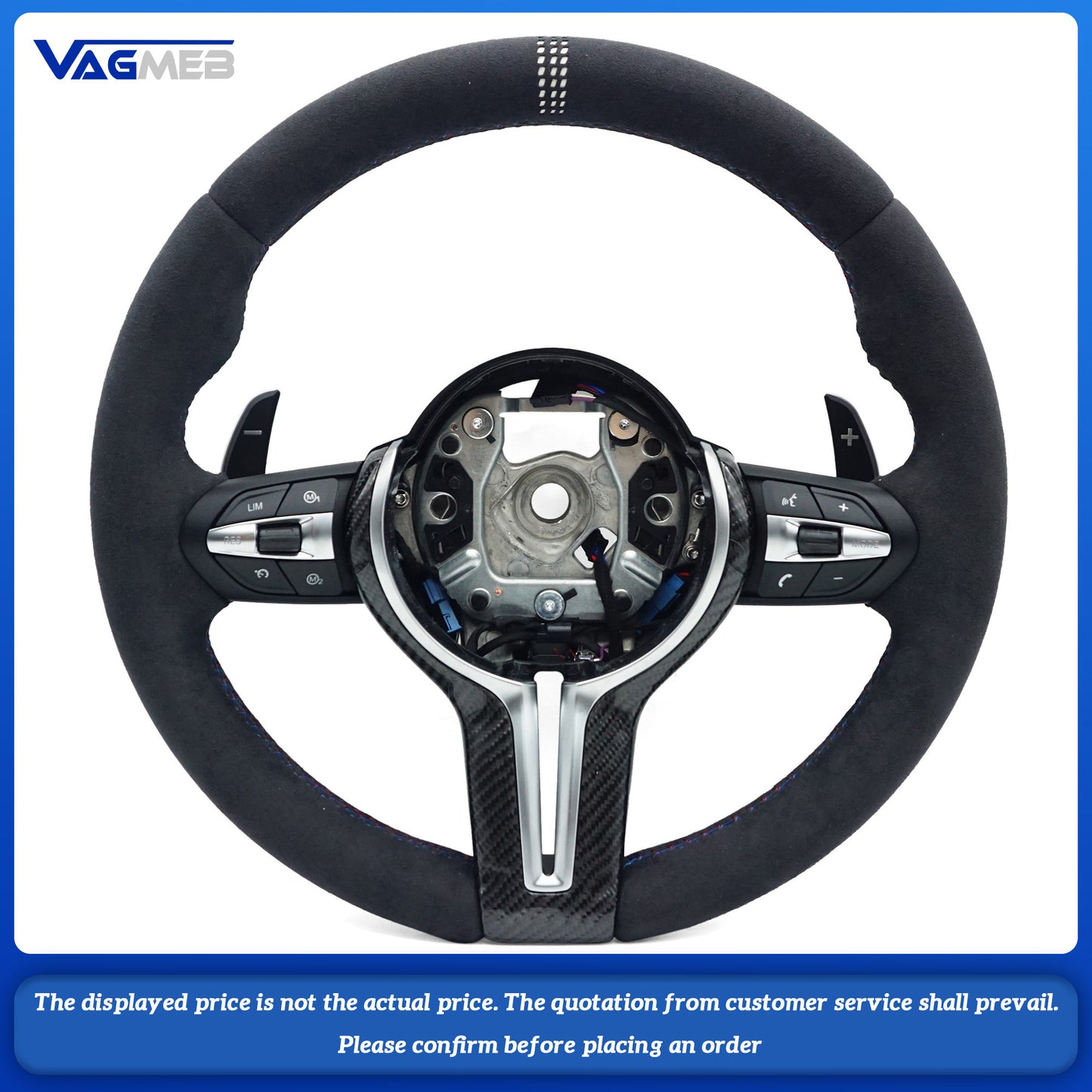 With Carbon Trim Full Alcantara With heating function Steering Wheel For BMW F01 F10 F20 F22 F30 F31 F32 M2 F87 M3 F80 M4 F82 F90 X5 F15 F16