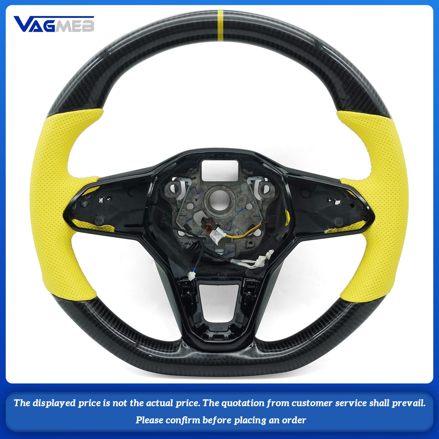 For VW Golf 8 GTI Golf MK8 GTI Custom carbon fiber leather semi-perforated leather steering wheel Customized styles