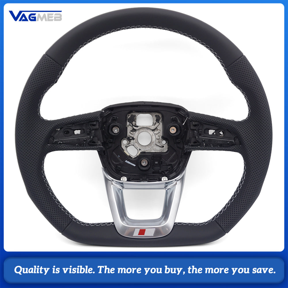 Perforated leather steering wheel for Audi Q5 FY Q7 4M Q8 S LOGO multifunctional steering wheel