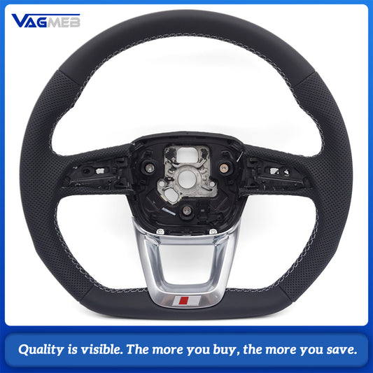 Perforated leather steering wheel for Audi Q5 FY Q7 4M Q8 S LOGO multifunctional steering wheel