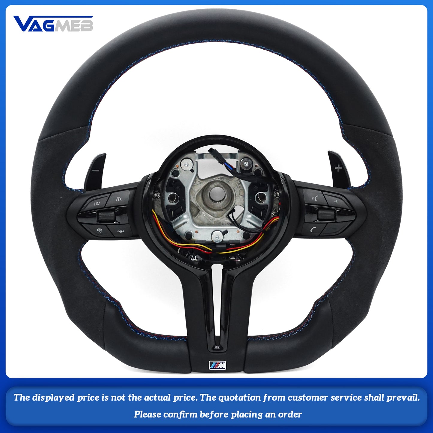 Steering Wheel For Bmw F30 F10 F31 F20 F25 F22 F36 F33 F32 F80 F82 F11 F18 F01 F90 E90 Is Made Of bore leather Material With vibration