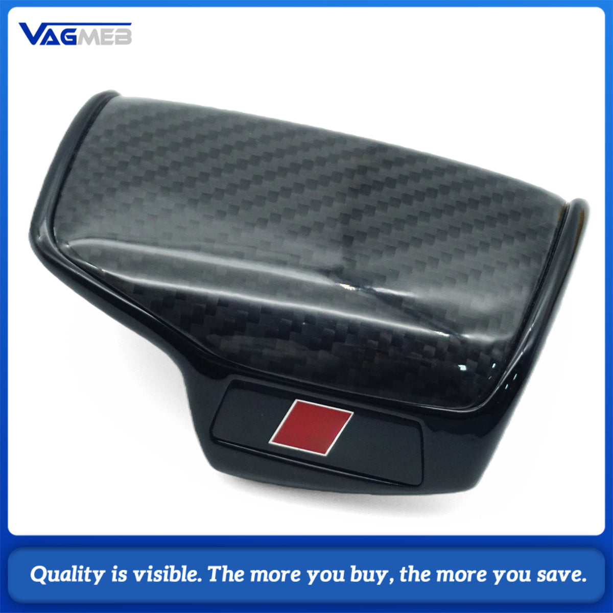 Carbon Fiber Style Gear Shift Knob Head Cover Trim With S Logo For Audi Q7  Interior Accessories