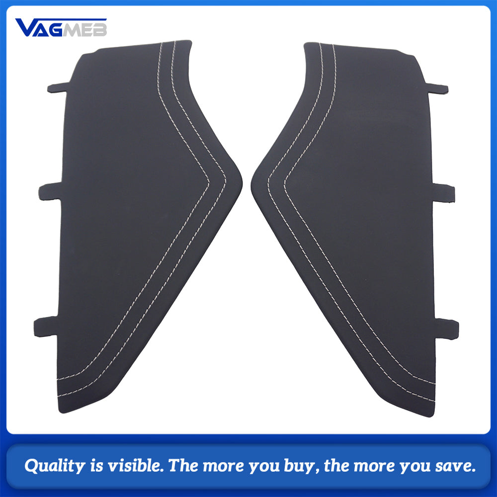 Car Dashboard Decorative Cover Panel Fit For Audi A6 C8, RS Badge Emblem, Real Leather Material, White Stitch