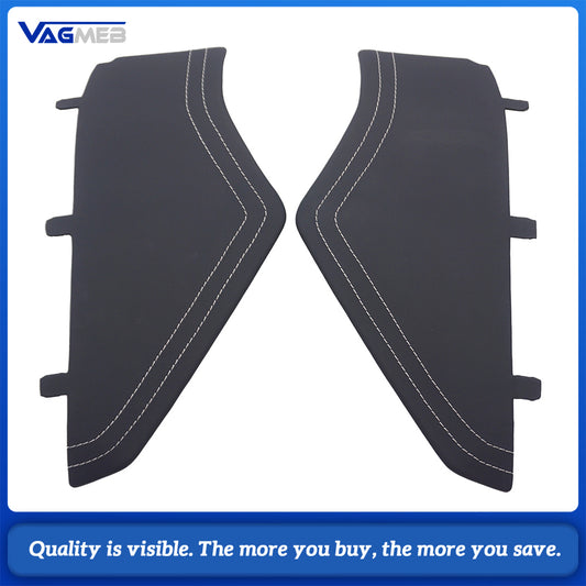 Car Dashboard Decorative Cover Panel Fit For Audi A6 C8, RS Badge Emblem, Real Leather Material, White Stitch