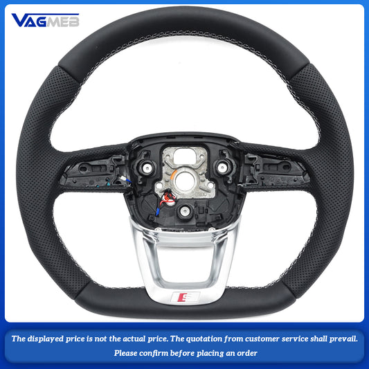 For Audi S RS Sline logo Q5 FY  custom Leather semi-perforated steering wheel with heating