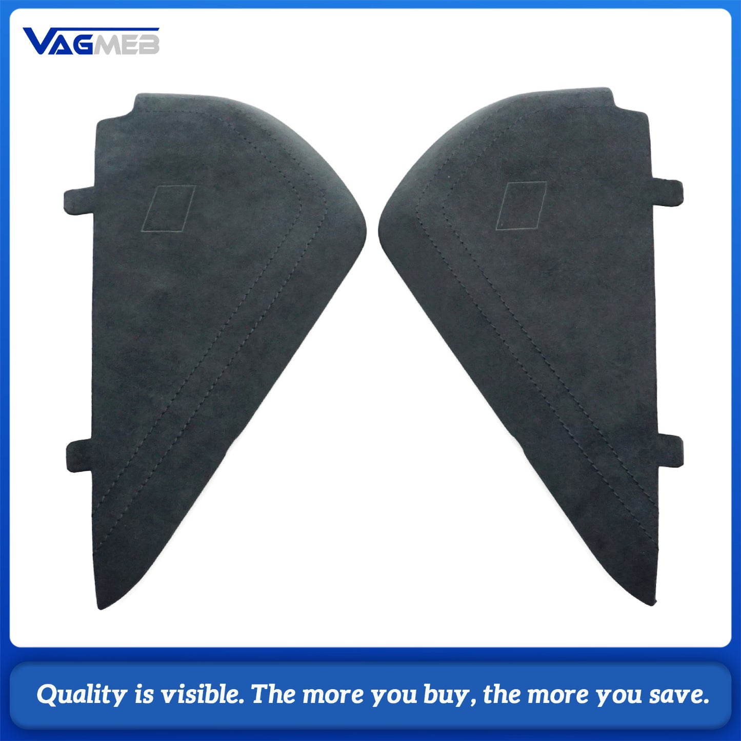 For Audi A4 B9 Q5 Alcantara Black Stitching  Dashboard Cover Decoration RS/S Logo