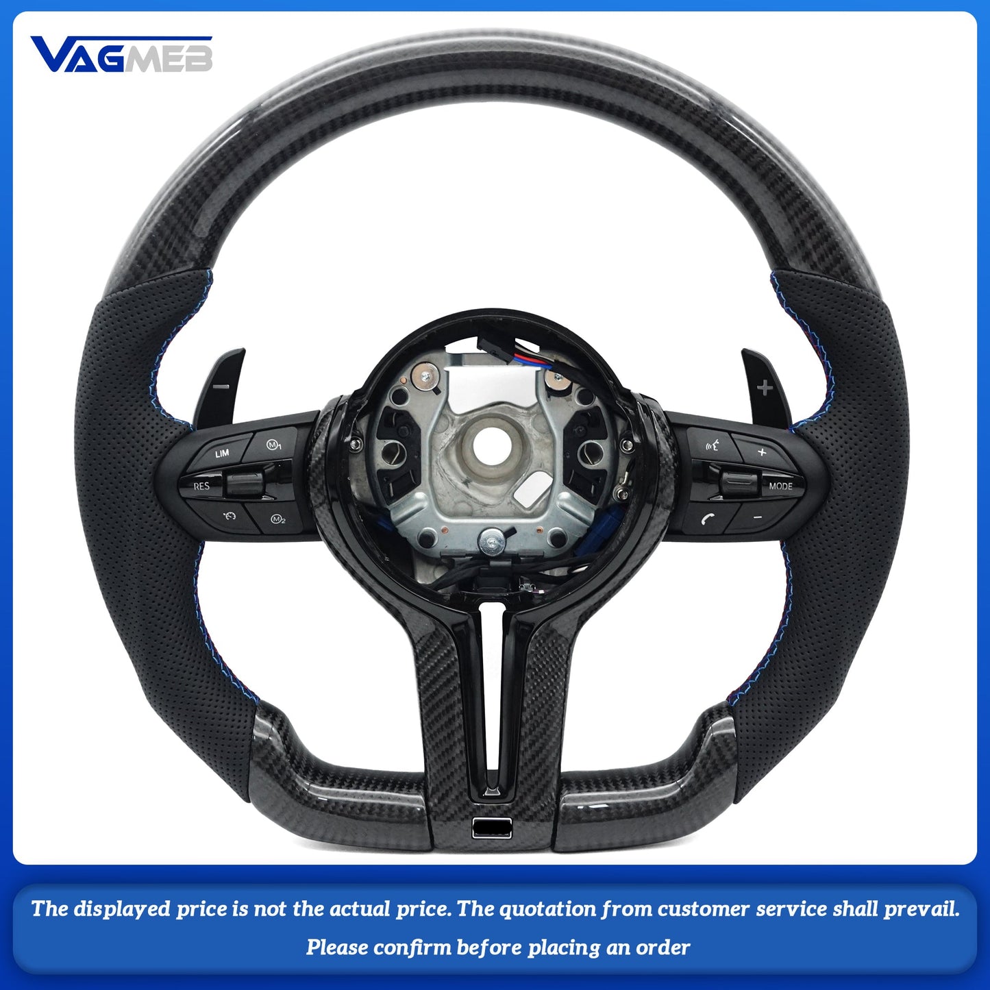 Steering wheel modification suitable for BMW F30 F10 F31 F20 F25 F22 F36 F33 F32 Carbon fiber material customizable color