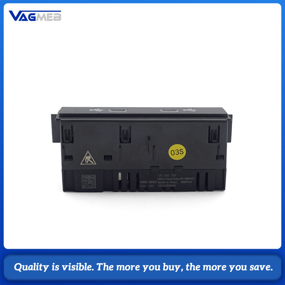 For SEAT 5FL 035 700 Dual USB-C PD Fast Charger Module Rear Armrest Outlet