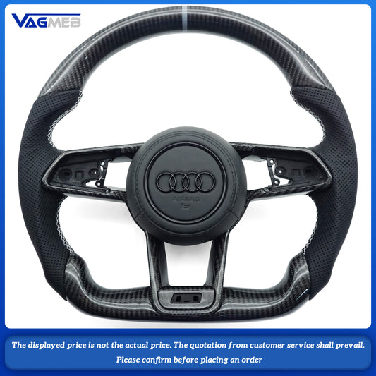 For Audi TT half-hole black line carbon fiber steering wheel