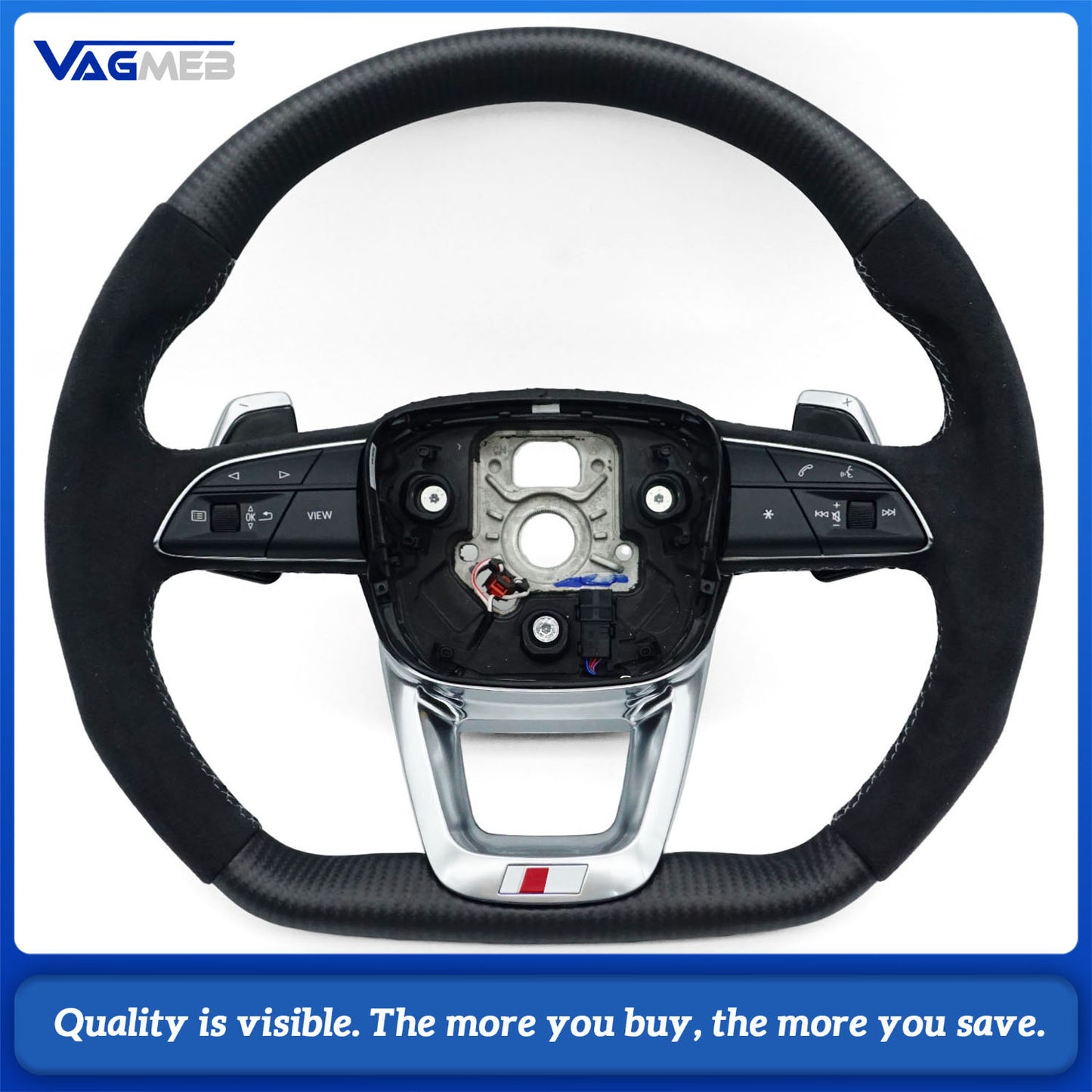 Suitable For Audi Q5 FY Q7 4M matte carbon fiber Alcantara steering wheel assembly with heating, Car Accessories