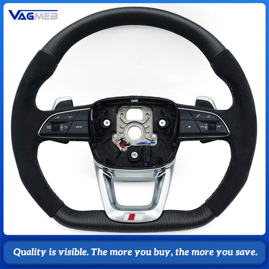 Suitable For Audi Q5 FY Q7 4M matte carbon fiber Alcantara steering wheel assembly with heating, Car Accessories