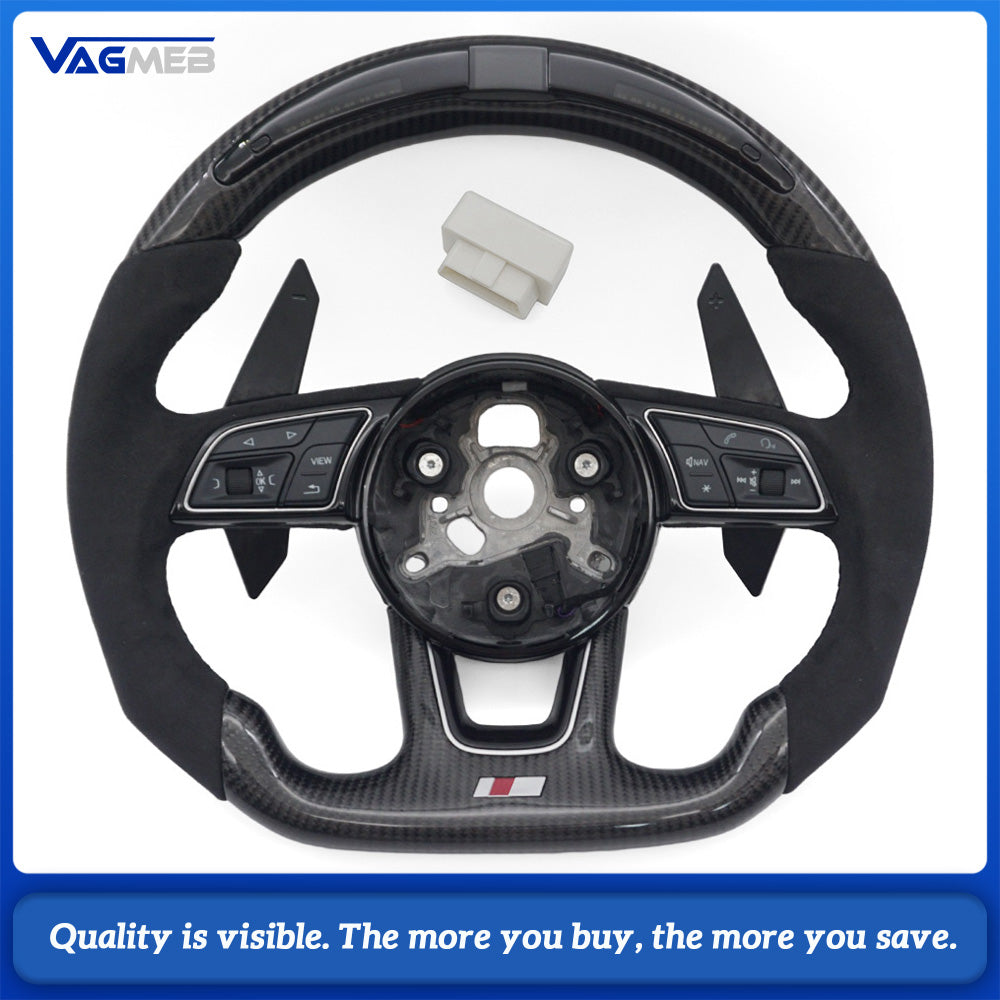 Grip Carbon Fiber LED Illuminated Steering Wheel For Audi A4B9
