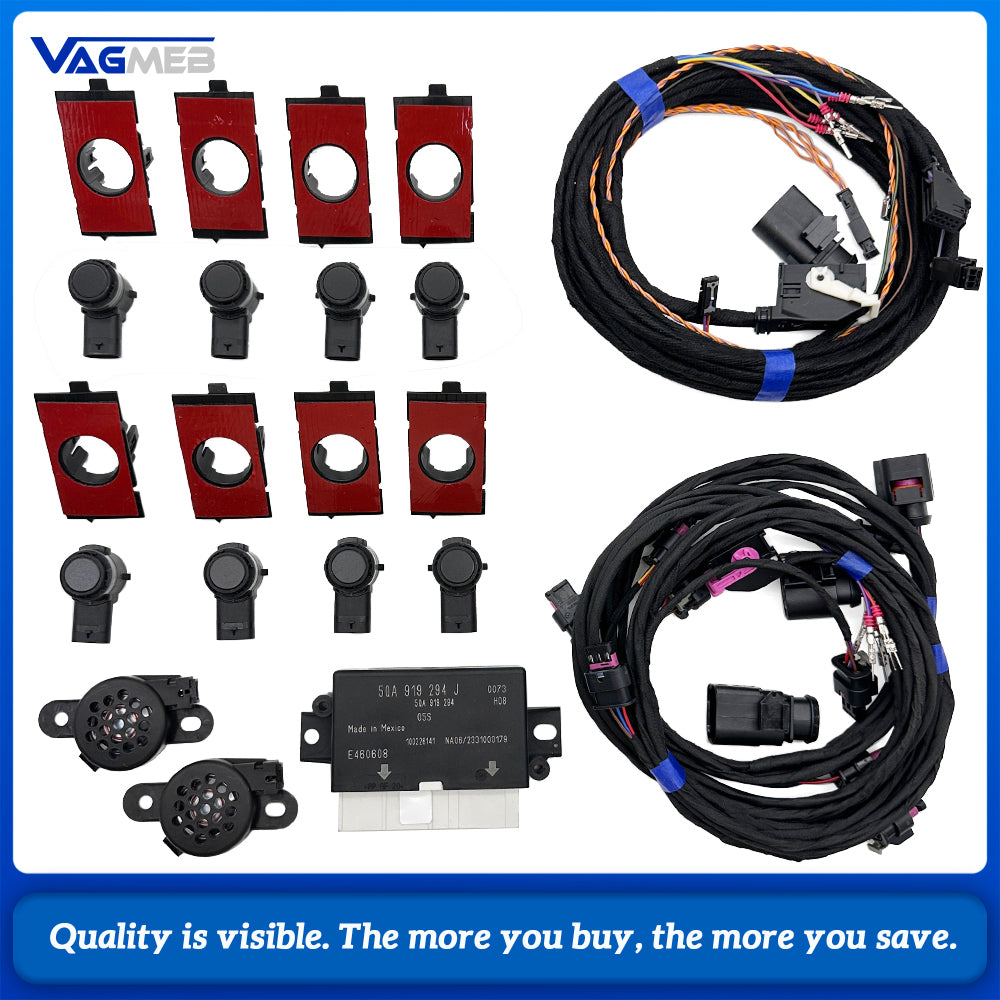 8 PDC Parking Sensor Kit for Volkswagen Transporter T6.1, Front & Rear Radar Set, Without Switch