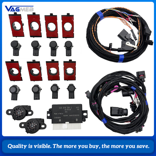8 PDC Parking Sensor Kit for Volkswagen Transporter T6.1, Front & Rear Radar Set, Without Switch