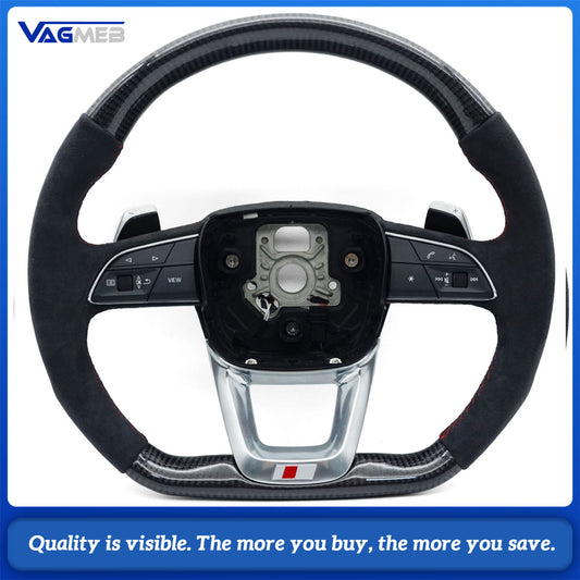 Suitable for Audi Q5 FY Q7 4M carbon fiber Alcantara steering wheel assembly with heating, Car Accessories