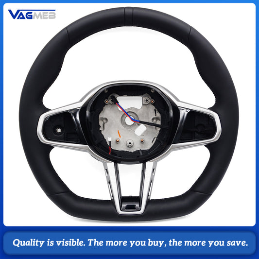 For BMW G20  Leather Steering Wheel Black Stitch Black Marker With Button Frame Heated Vibration Hands Off