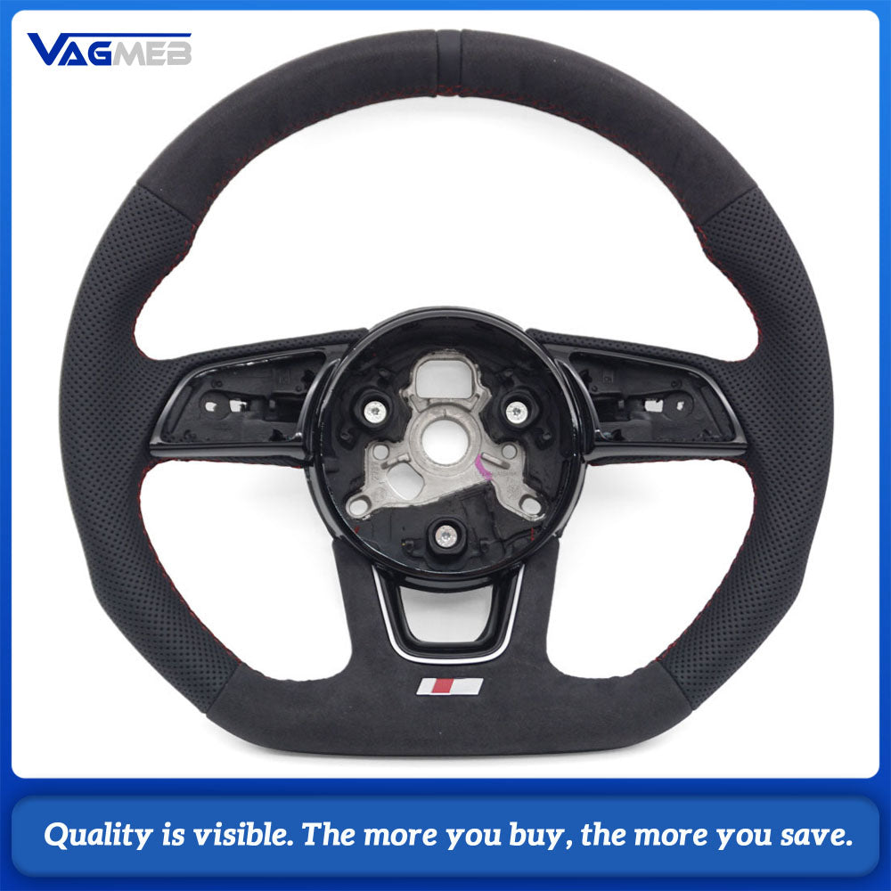 For Audi RS3 RS4 RS5 A3 8V A4 B9 A5 S3 S4 S5 Fully Perforated Leather Steering Wheel