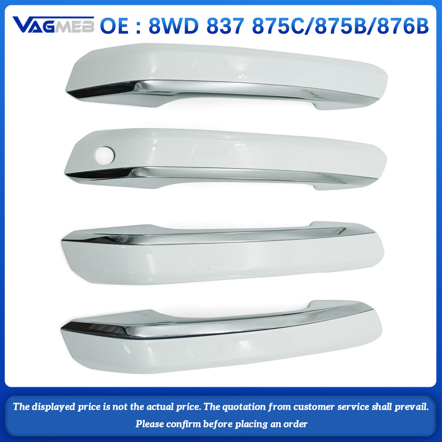 For Audi A4B9 2017 Door handle shell white set of four 8WD 837 875C 875B 876B