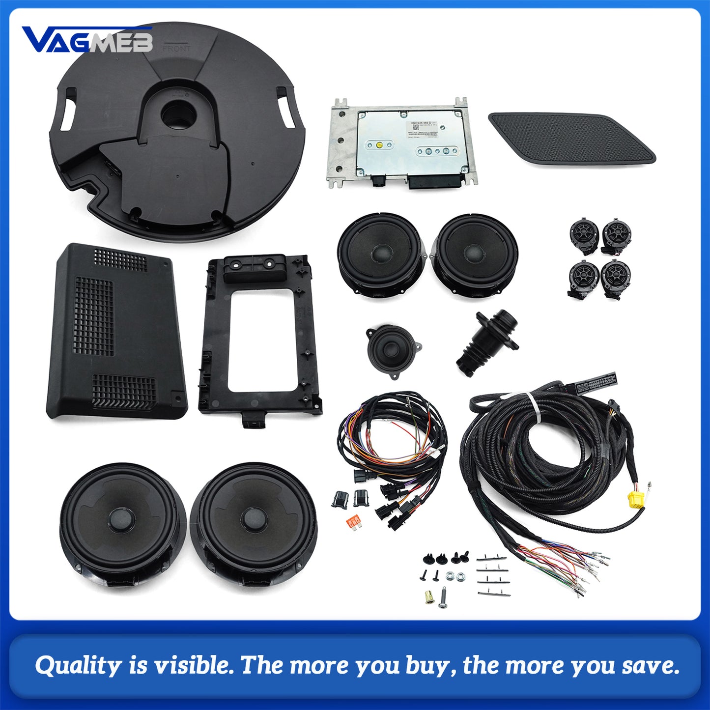 High-Quality Genuine New Premium Dynaudio Fiber Optic Sound System Subwoofers Set For VW Tiguan MK2 2023