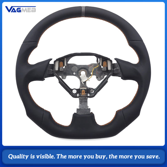 Car Steering Wheel Base for Toyota MR2, Full Leather Wrap Orange Stitching, Gray Alignment Mark, Steering Wheel Skeleton Replacement Part