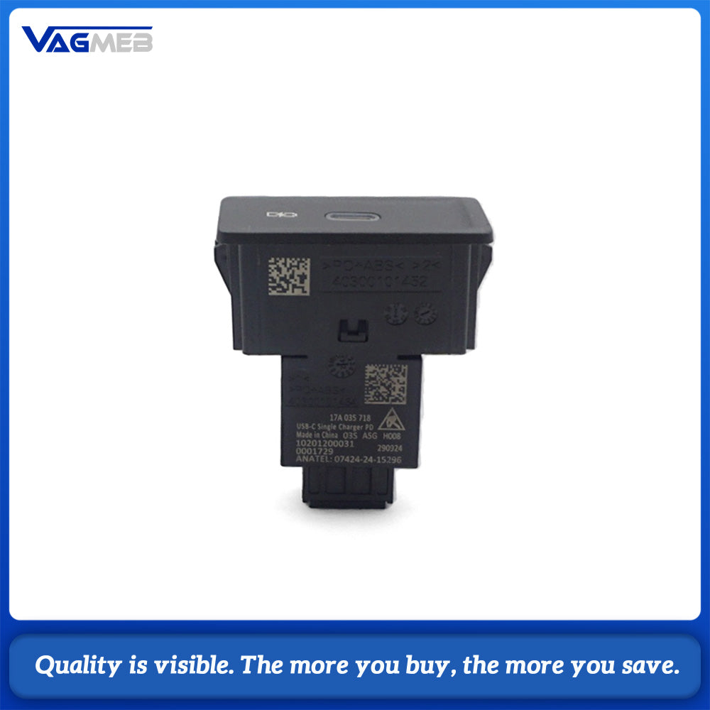 For VW Touareg 17A 035 718 Double USB-C PD Charger Module Rear Armrest Outlet Socket