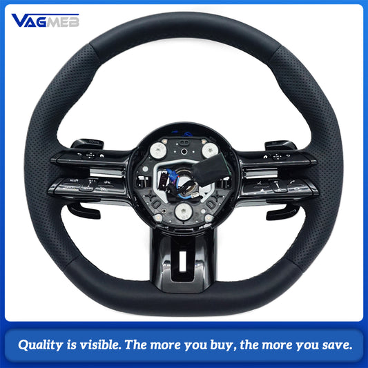 Perforated Leather Steering Wheel For Mercedes Benz a CLASS W177 Saloon V177 B W247 C CLASS W205 AMG GT